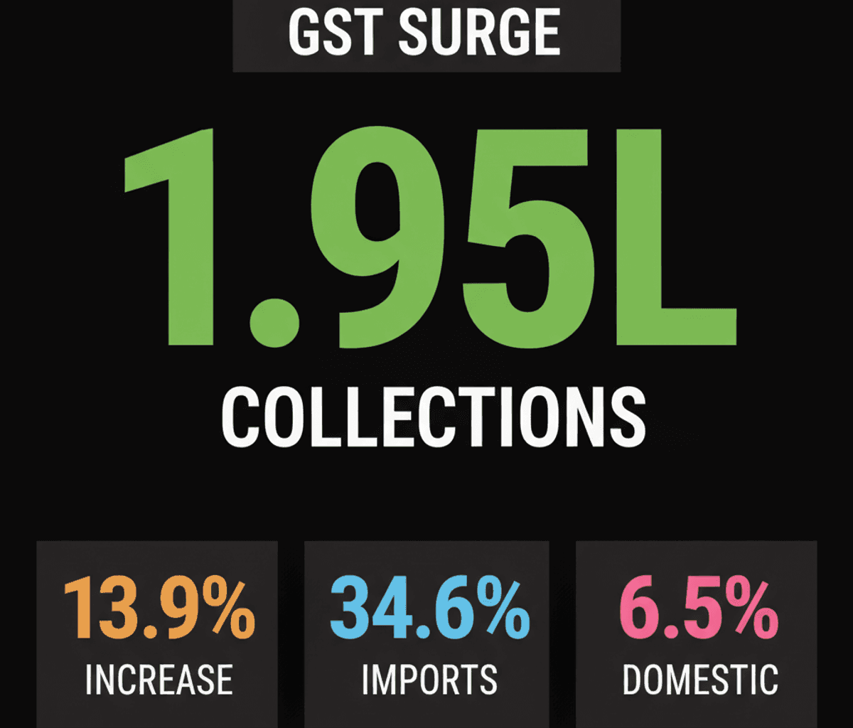 India’s GST Collections Surge 13.9% to ₹1.95 Lakh Cr, Bolstering Economic Outlook