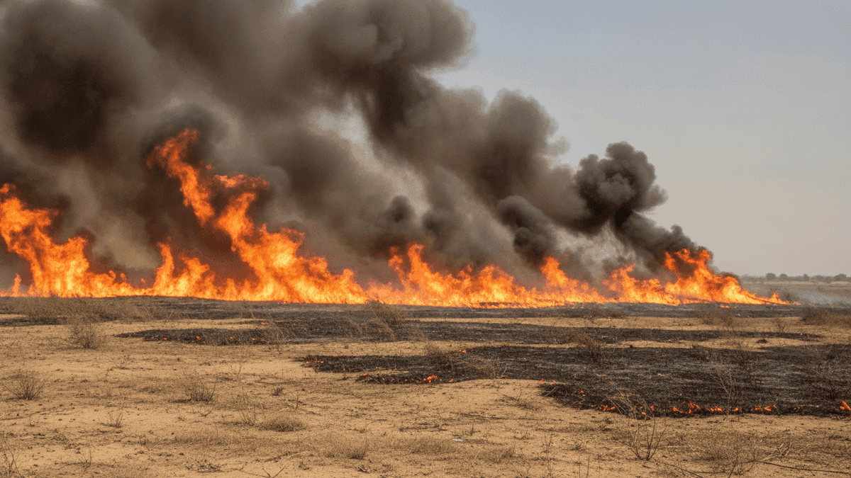 Jaisalmer Border Wildfire Spreads Rapidly: No Casualties Reported