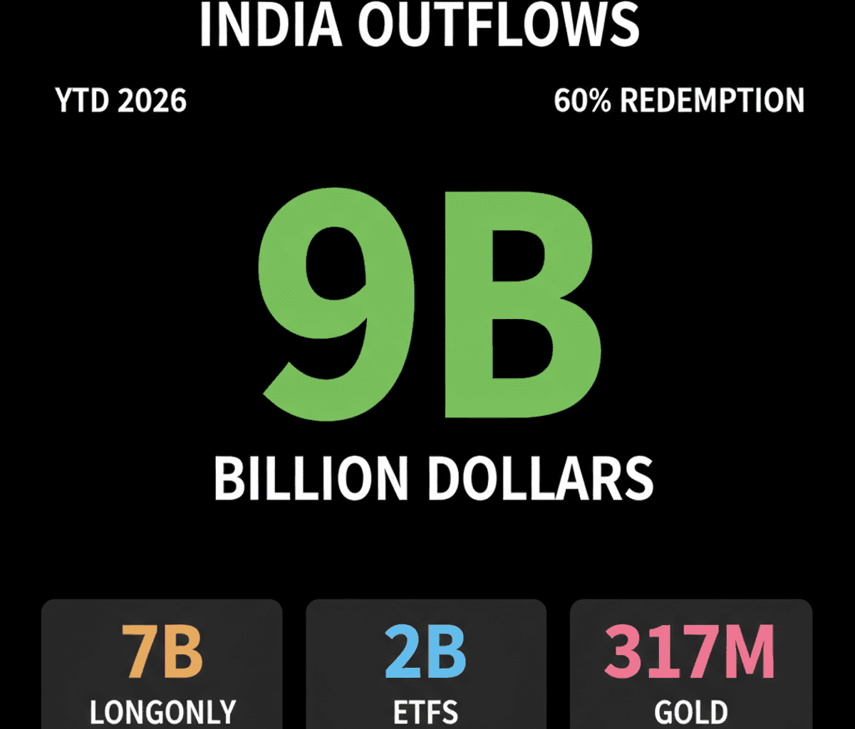 India Equity Funds See $9B Outflow in 2026: Impact on Large-Caps