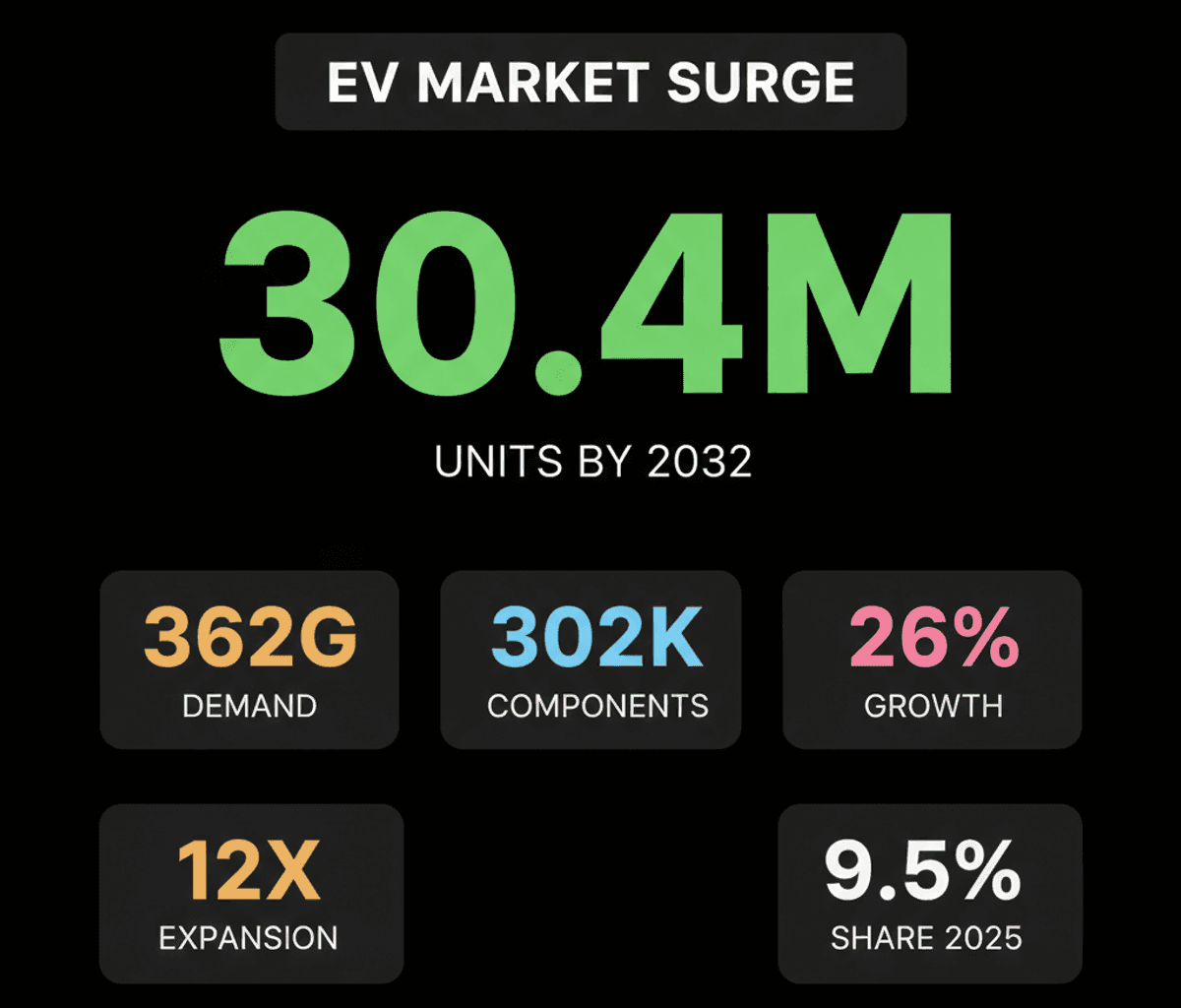 India EV Market to Hit 30.4M Units by 2032: Huge Growth