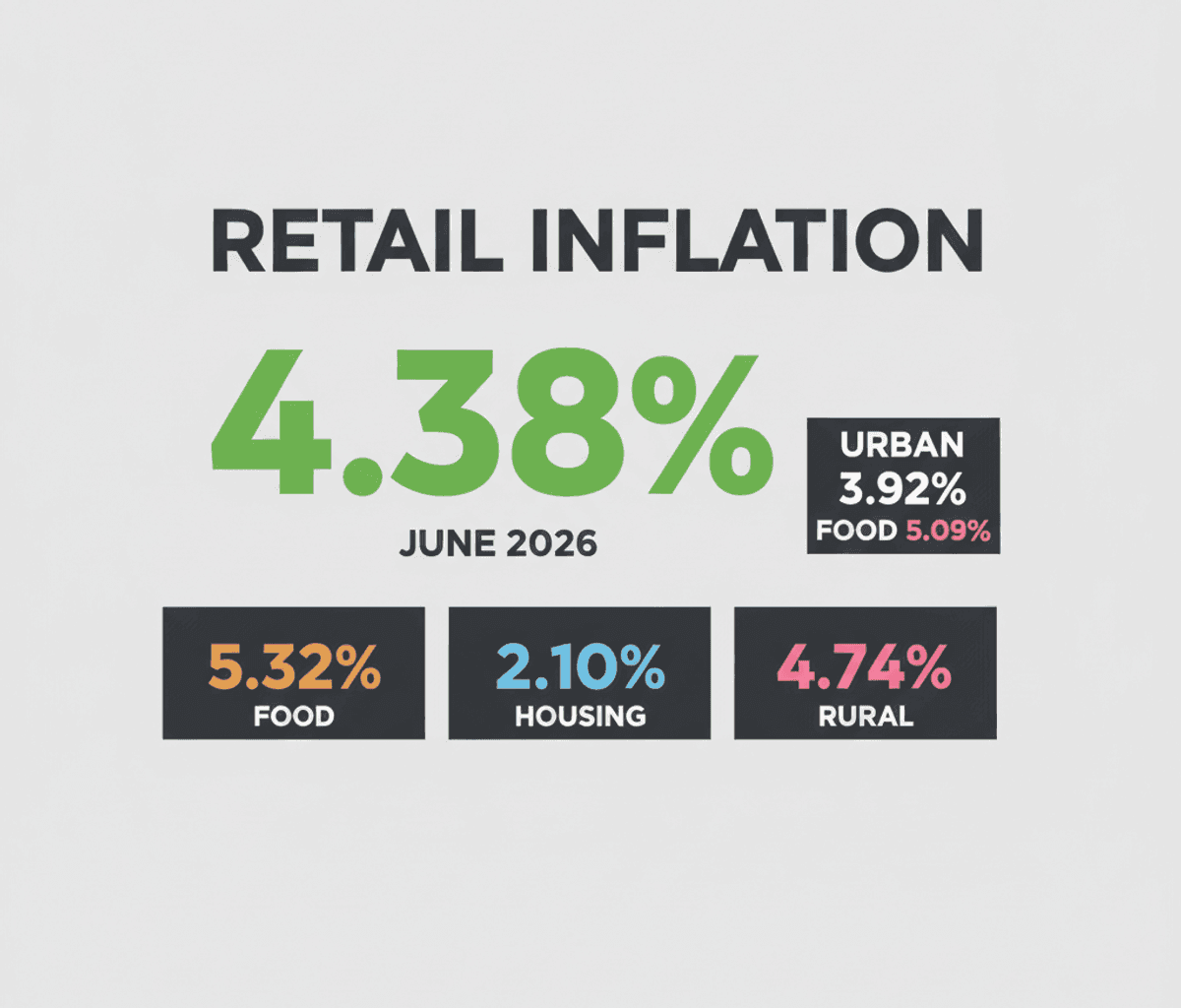 India Inflation June 2026: 4.38% Rise Impacts Wallets