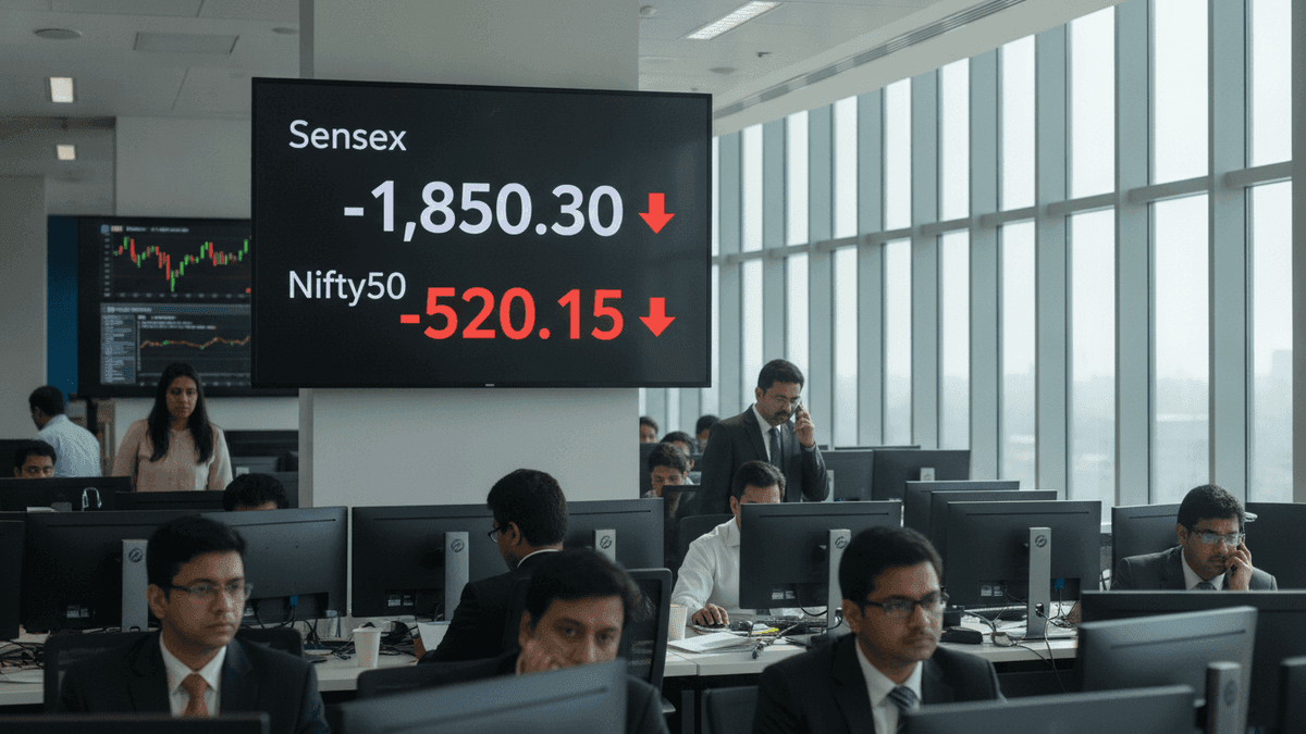 Sensex Dips 500 Points: Banking Stocks Drag Indian Markets