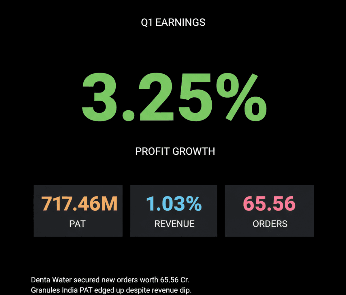Granules India Q1 Profit Up, Revenue Down; Denta Water Wins Orders