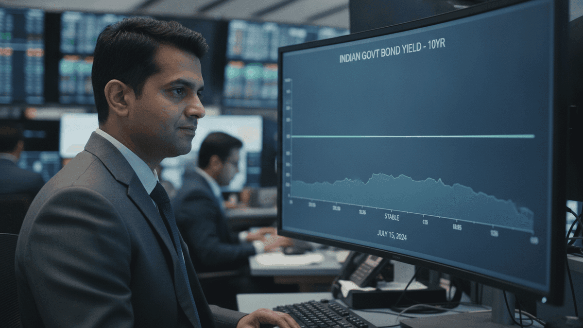 India Bond Yields Steady at 6.77% Amid Global Uncertainty
