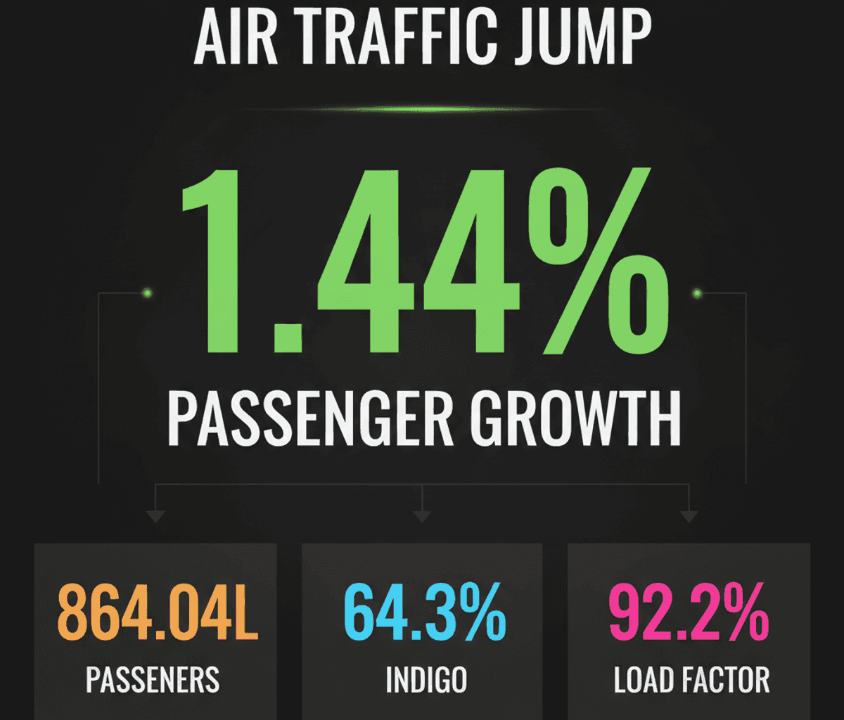 India Air Traffic Up 1.44% in H1 2026: IndiGo Leads, Akasa Soars