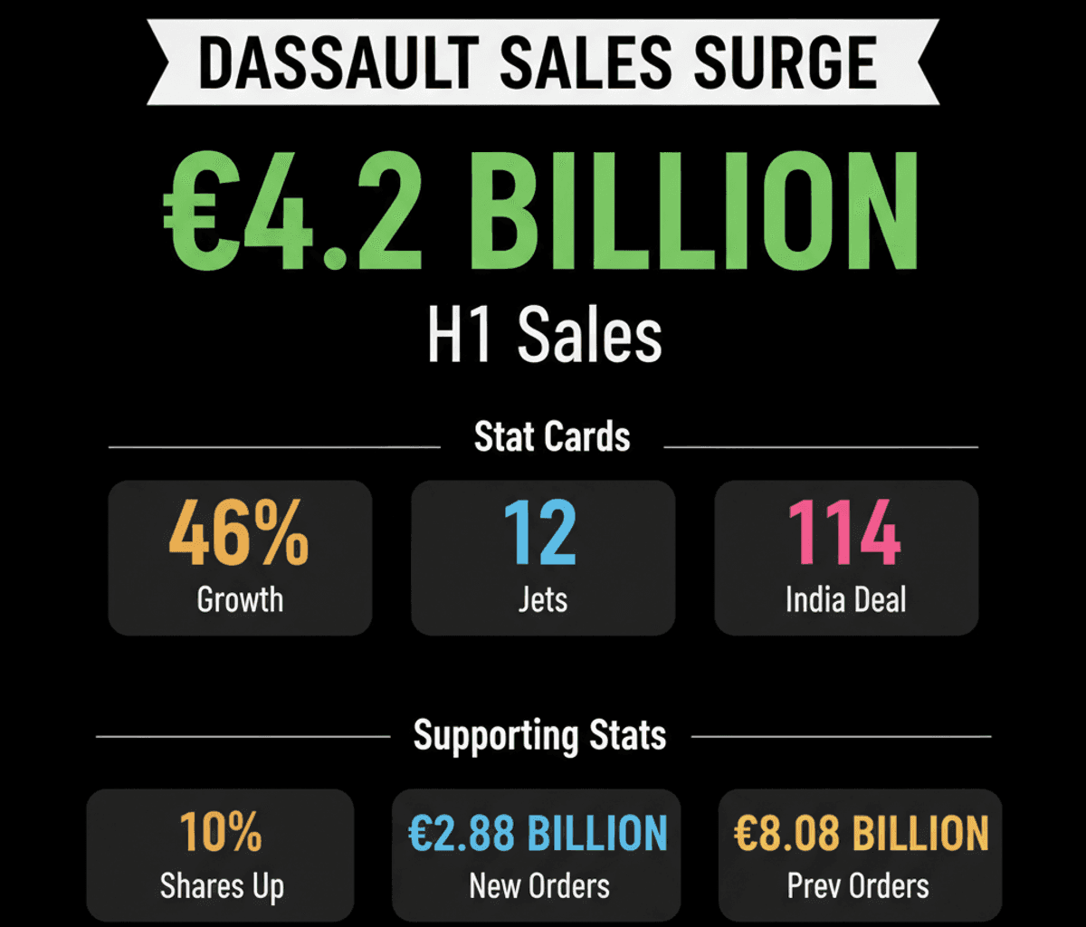 Dassault Aviation Shares Soar 10% on Strong H1 Sales Growth