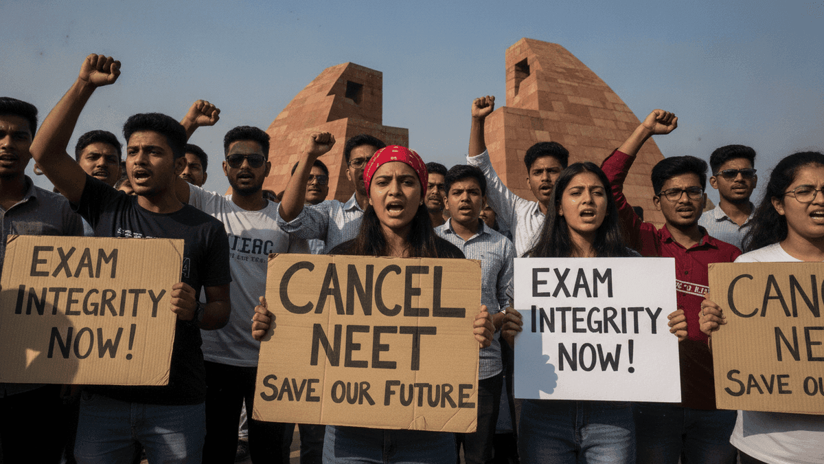 NEET Exam Protests: Students Demand Fairness at Jantar Mantar