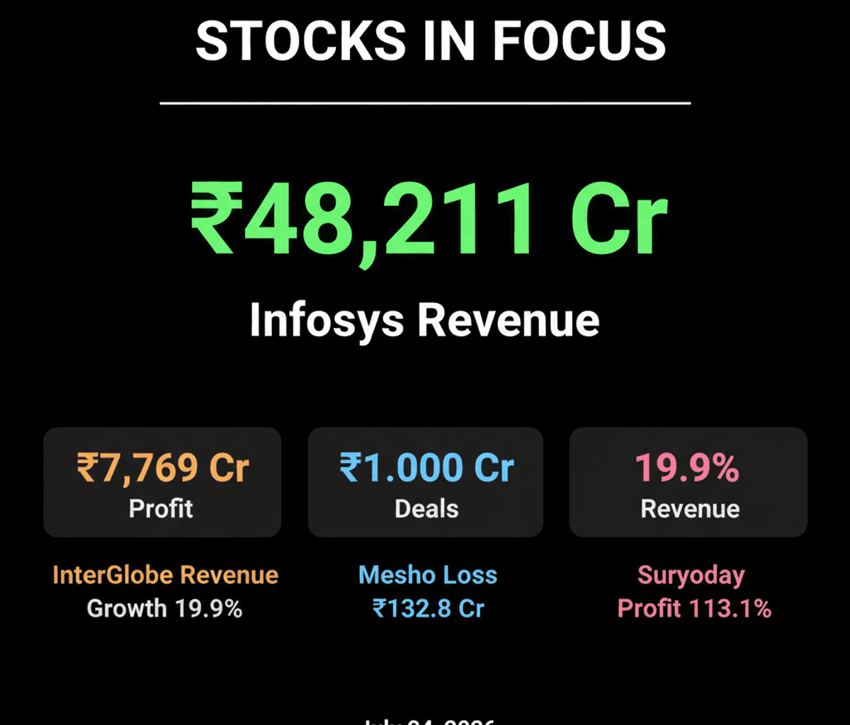 Infosys, InterGlobe Stocks in Focus: July 24, 2026 Market Update