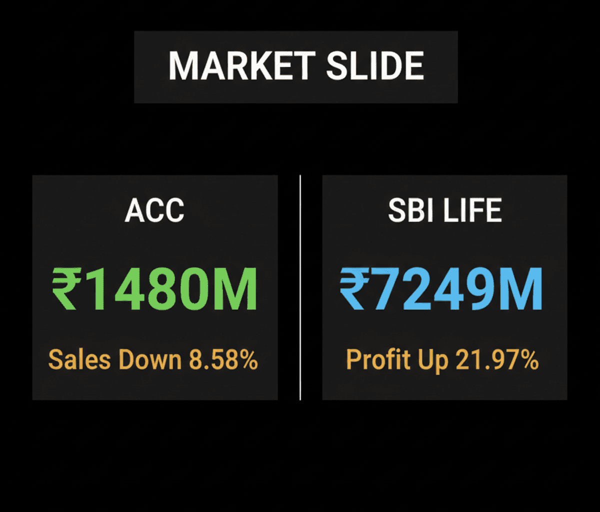 Indian Stocks Fall 5th Day: ACC Profit Dips, SBI Life Gains