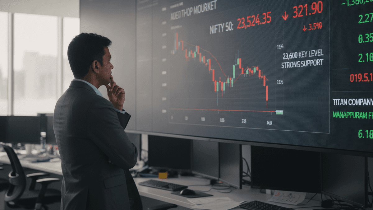 Nifty 50 Tests 23,600 Support Amidst Heavy FII Selling