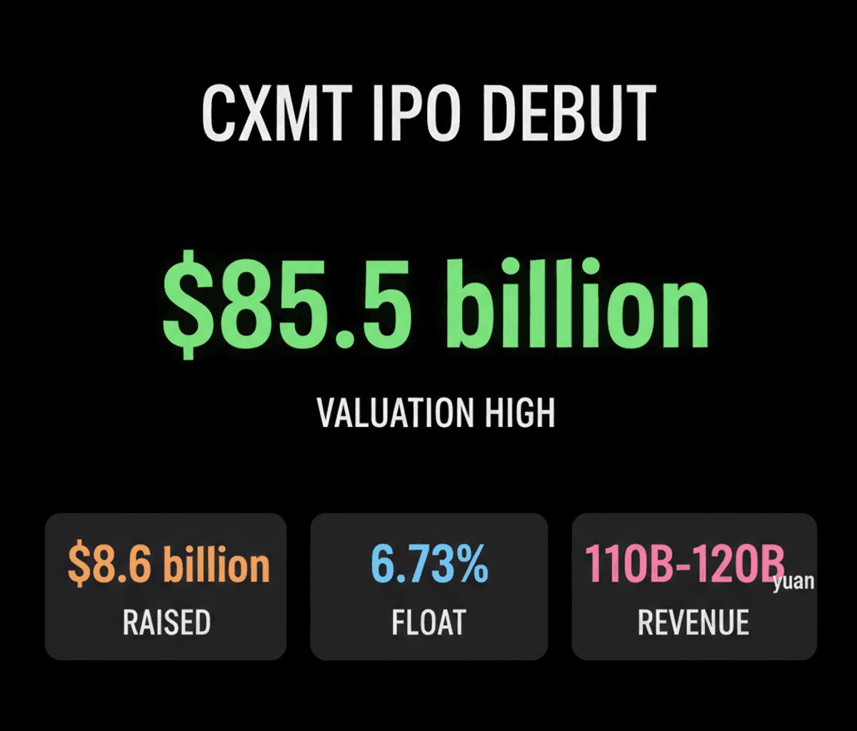 CXMT IPO: $85.5B Valuation on Shanghai Debut