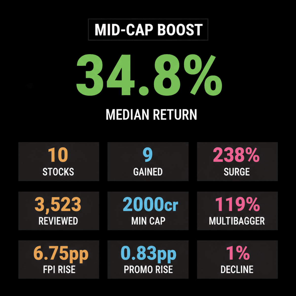 Mid-Cap Stocks Surge: Promoters, MFs, FPIs Boost Returns
