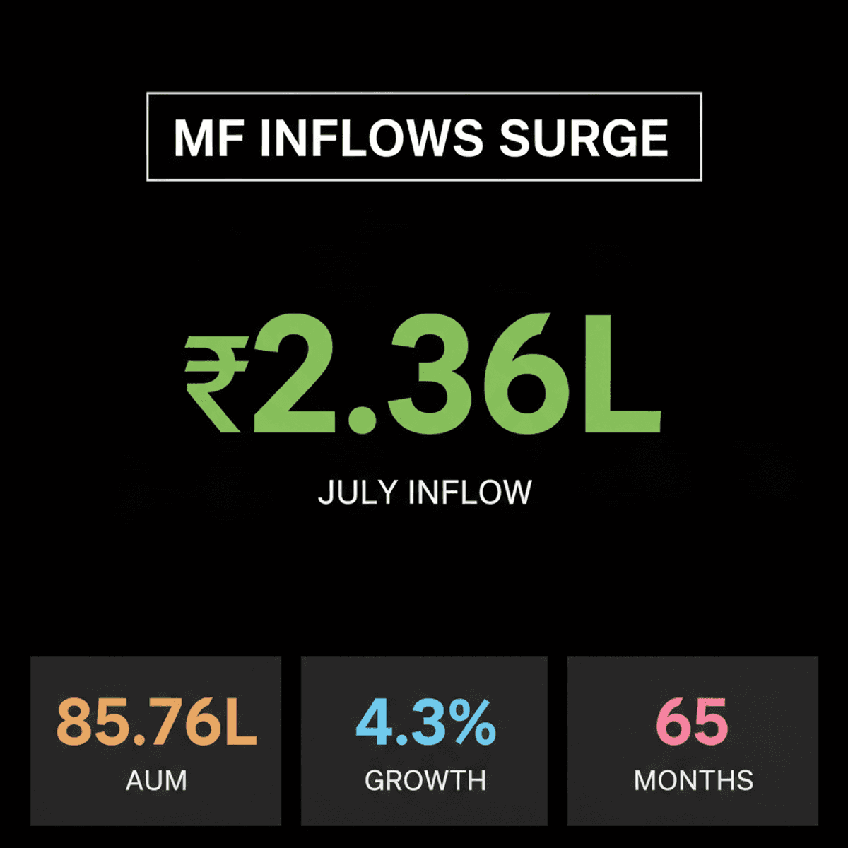 Indian Mutual Funds See ₹2.36 Lakh Crore Inflow in July