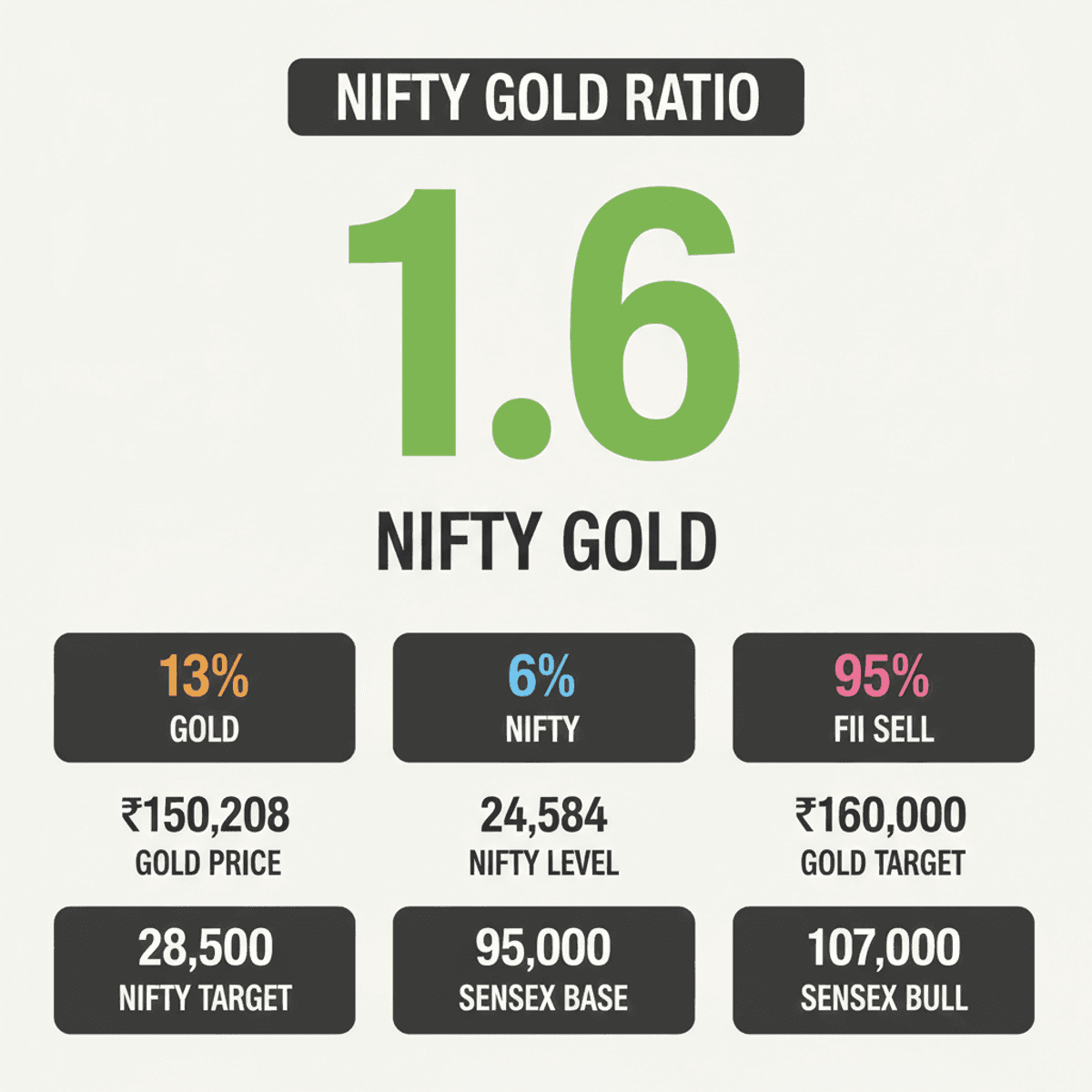 Nifty Gold Ratio at 1.6: Signal for Indian Equity Market Rebound?