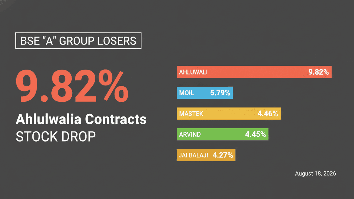 Ahluwalia Contracts Tops BSE ‘A’ Group Losers with 9.82% Drop