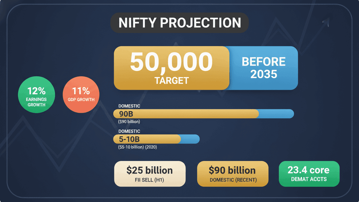 Nifty 50 Eyes 50,000 by 2035: Retail Surge Fuels Growth