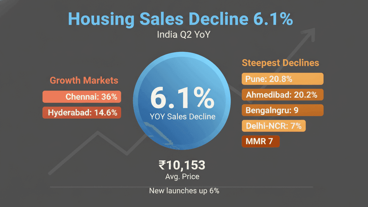 India Housing Sales Dip 6.1% in Q2: Tech Layoffs Impact Demand