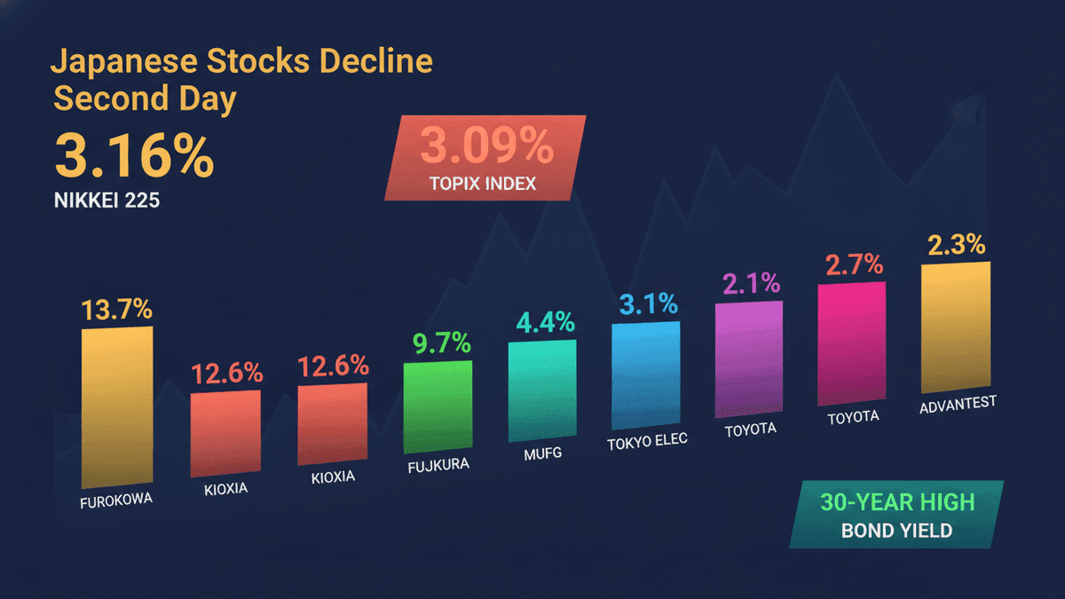 Japanese Stocks Tumble Amid Tech Selloff and Rising Yields