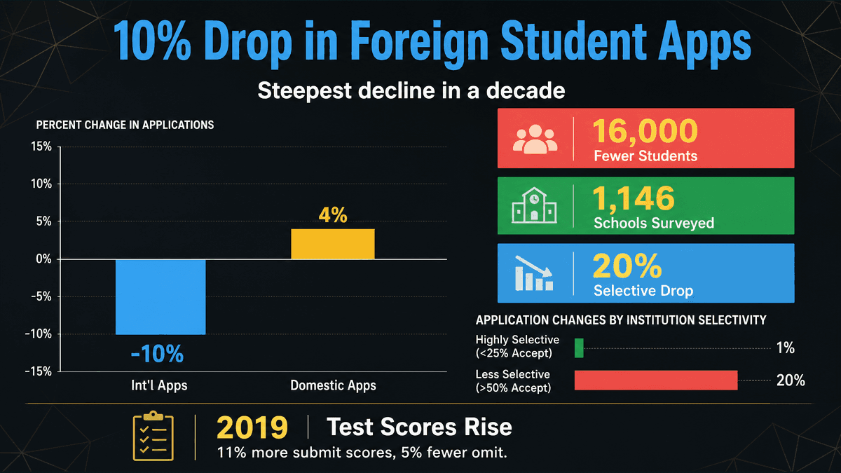 US Colleges Face 10% Drop in Foreign Student Applications