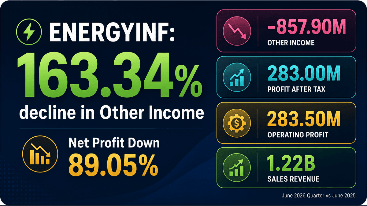ENERGYINF Profit Plummets 89% in June Quarter
