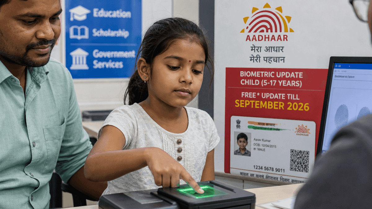 Aadhaar Biometric Updates for Kids: Free Until Sept 2026