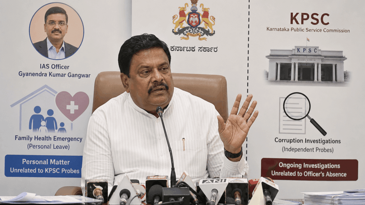 Karnataka Minister: IAS Officer Gangwar Attending Family Health Emergency