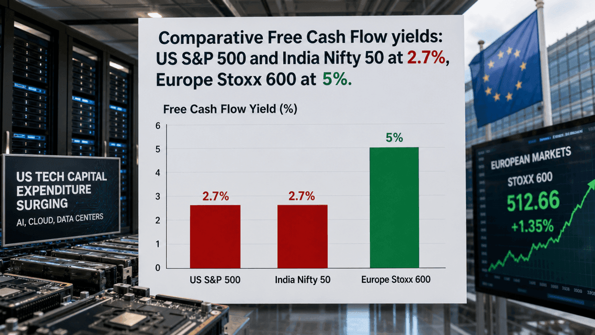 Goldman Sachs: US, India Markets Lag Europe in FCF Yields