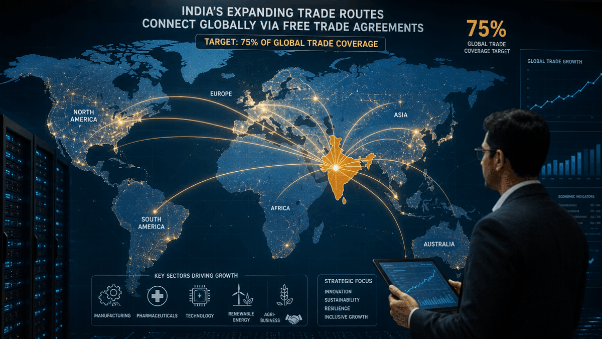 India Eyes 75% Global Trade Coverage via FTA Expansion