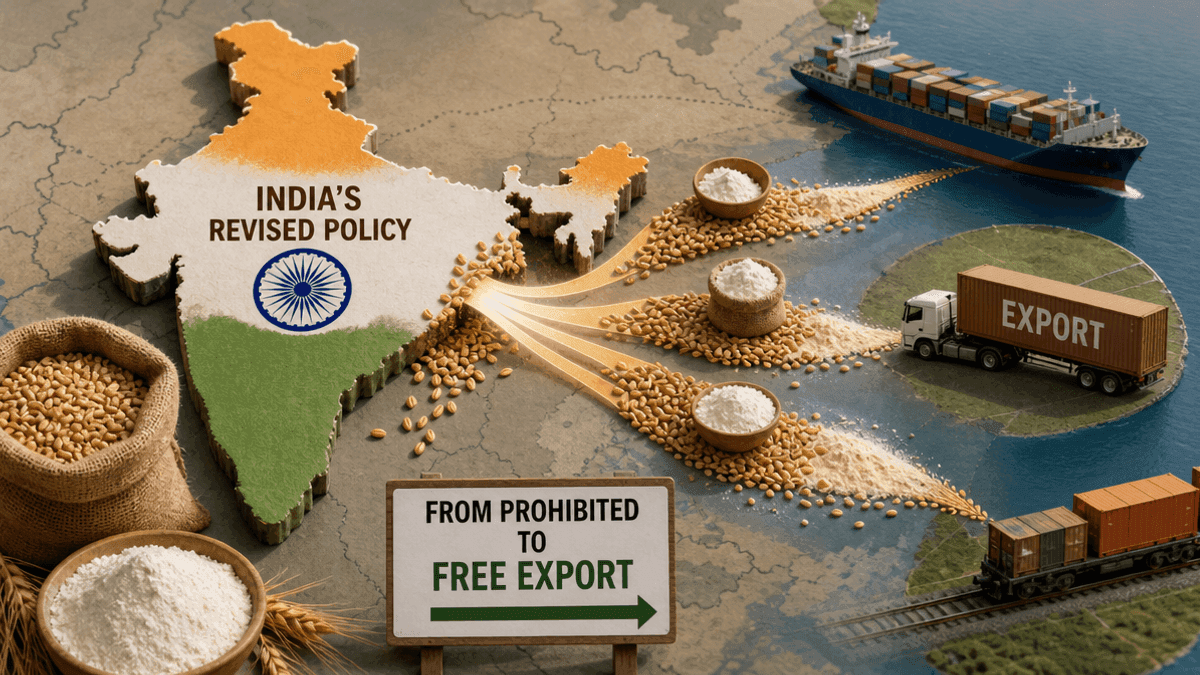 India Lifts Wheat Flour Export Ban: Policy Shift to ‘Free’