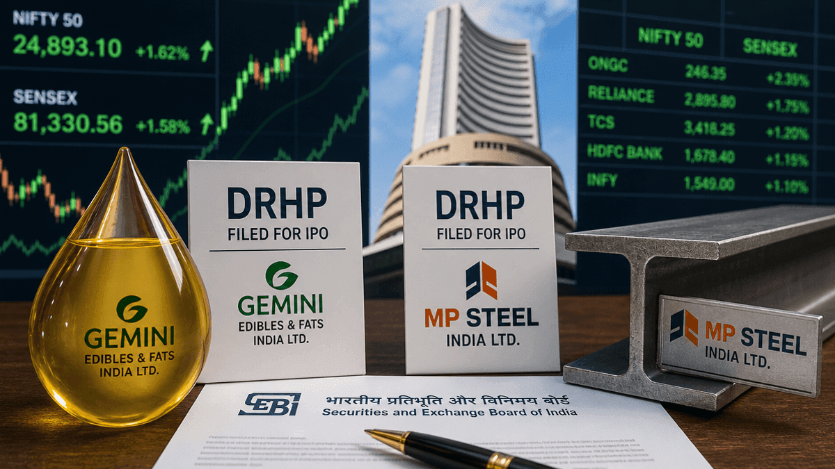 Gemini Edibles & MP Steel File IPO DRHPs with SEBI