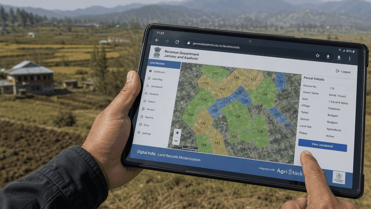 J&K Digitizes 70 Lakh Land Parcels for AgriStack