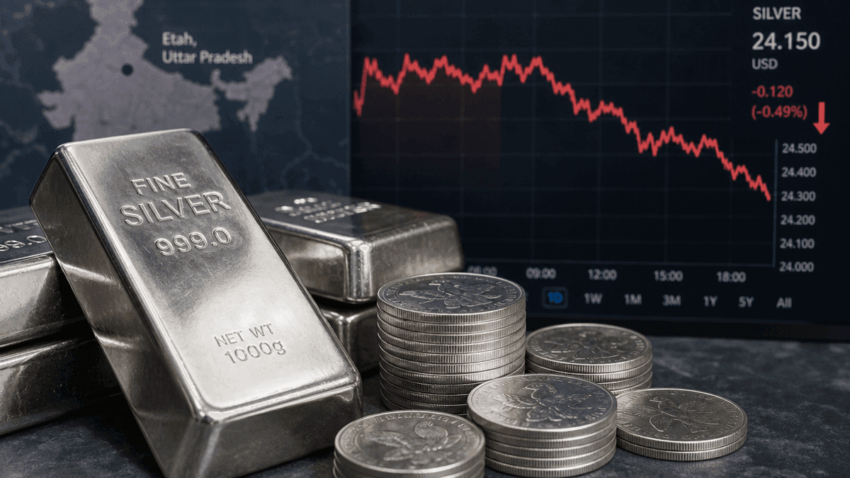 Etah Silver Rate Falls to ₹2,80,900/KG on Aug 25, 2026