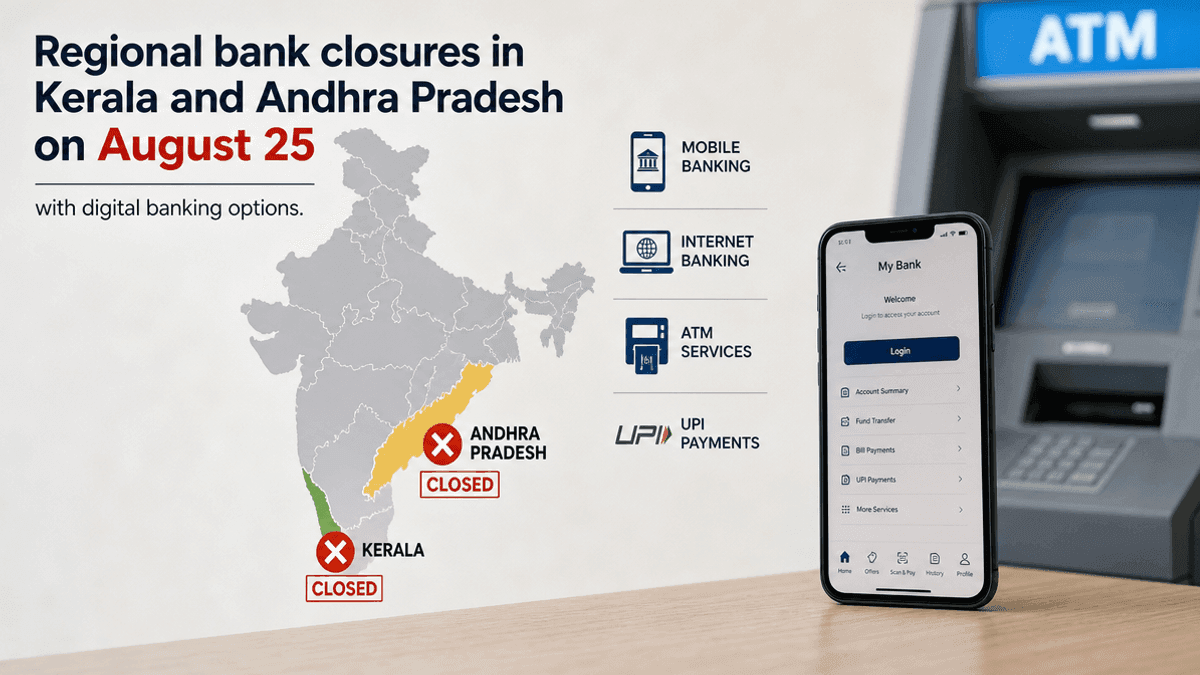 August 25 Bank Holidays: Kerala & Andhra Pradesh Closures