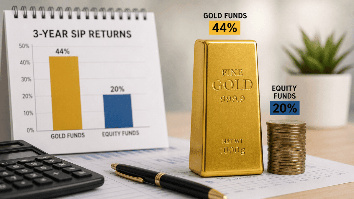 Gold Funds Beat Equities: 44% SIP Returns Over 3 Years