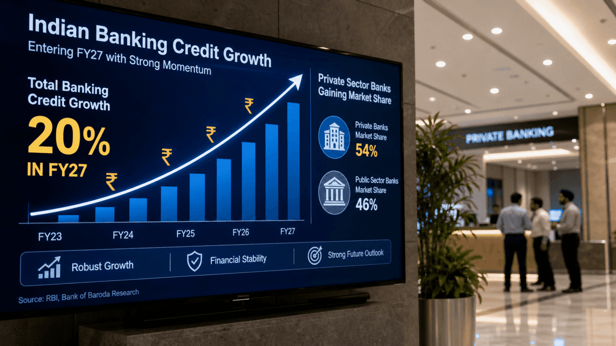 India Banks: 20% Credit Growth, Private Lenders Lead in FY27