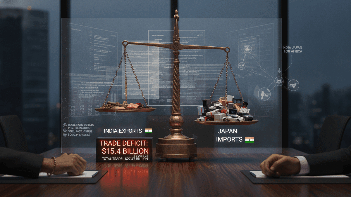 India-Japan Trade Deficit Hits $15.4B Amid Regulatory Hurdles