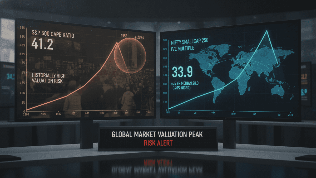 US Market Valuations Mirror Dot-Com Bubble; India’s Small-Caps Premium