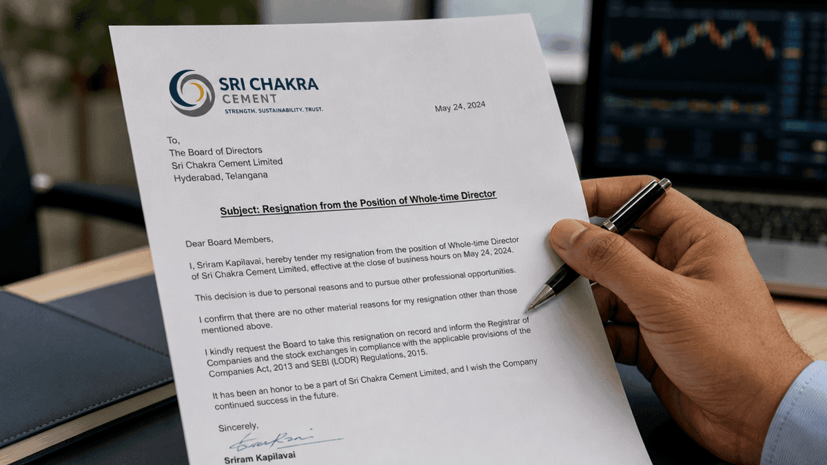Sriram Kapilavai Resigns as Sri Chakra Cement Director