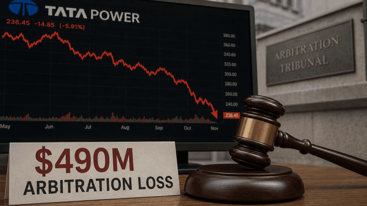 Tata Power Shares Fall 3.98% After $490M Arbitration Loss