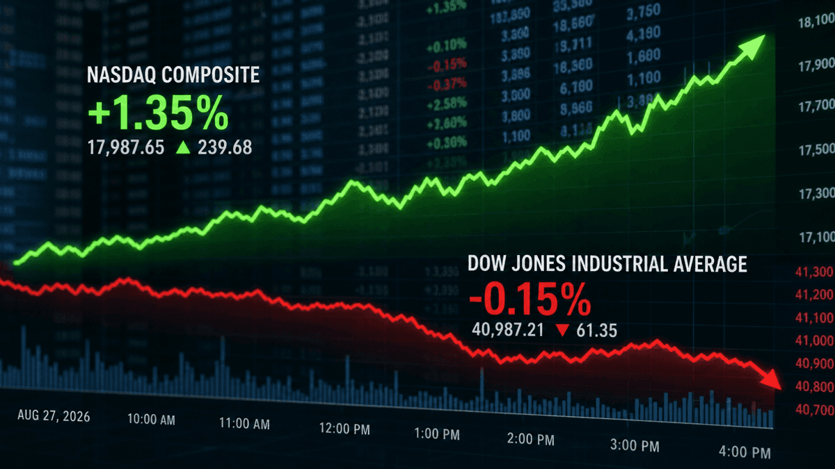 Nvidia Boosts Nasdaq 0.9%, Dow Dips Amid Mixed Market