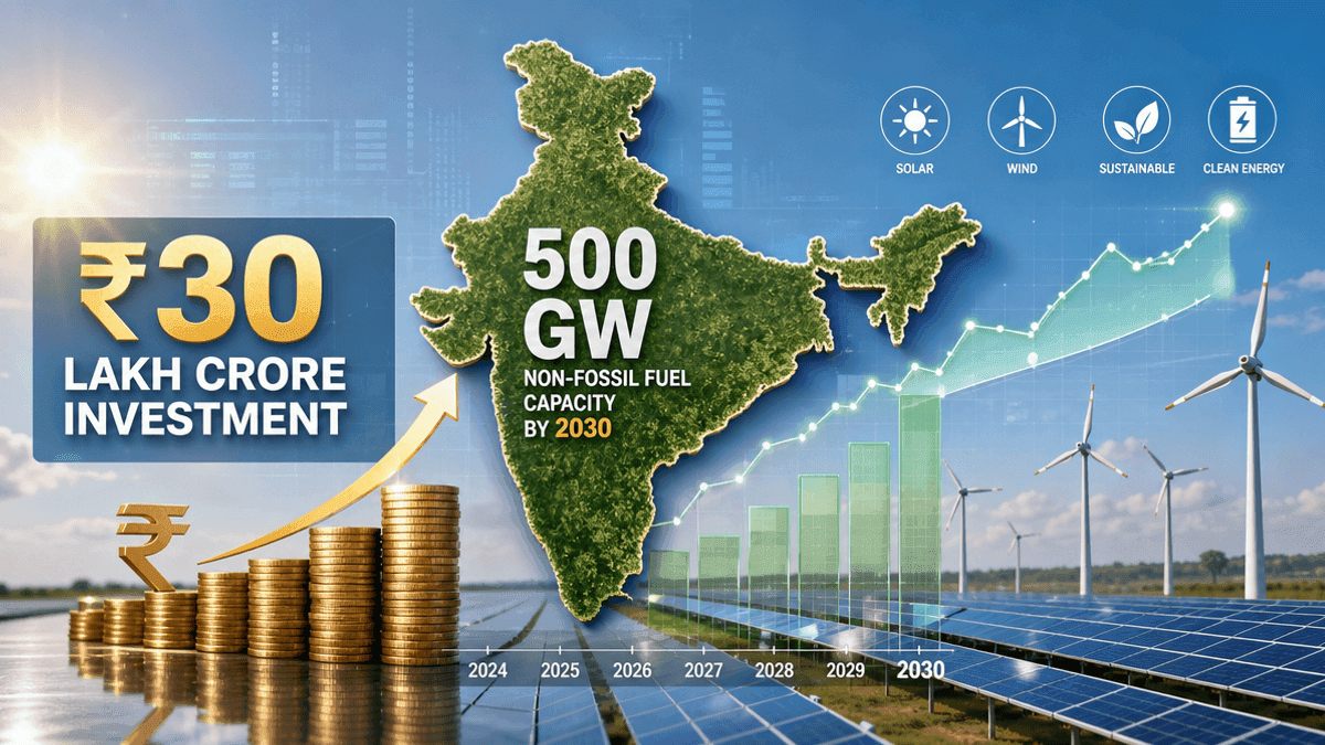 India Eyes ₹30 Lakh Cr for 500 GW Clean Energy by 2030
