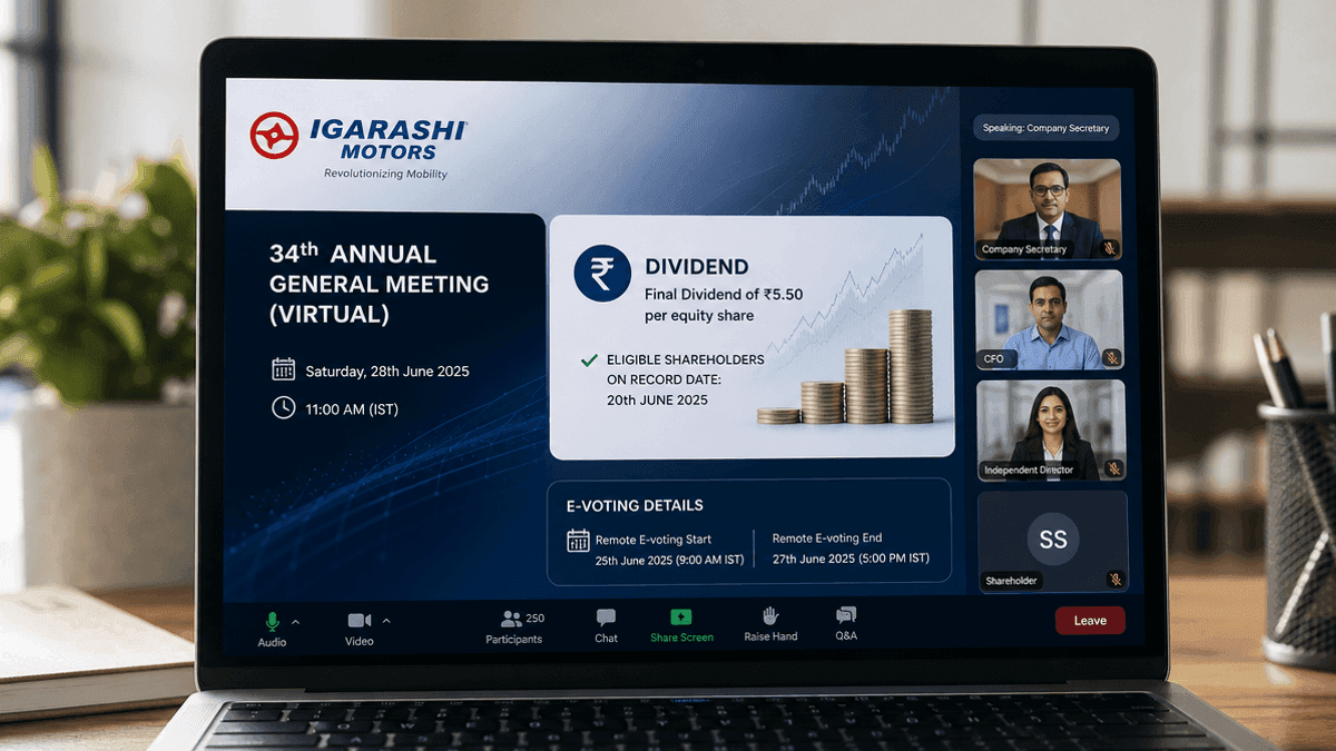 Igarashi Motors 34th AGM: Virtual Meeting & Dividend Record Date Set
