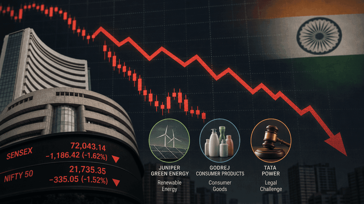 Indian Markets Dip: Juniper, Godrej, Tata Power Stocks in Focus