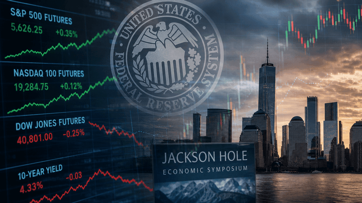 Wall Street Futures Mixed Ahead of Fed’s Jackson Hole Speech