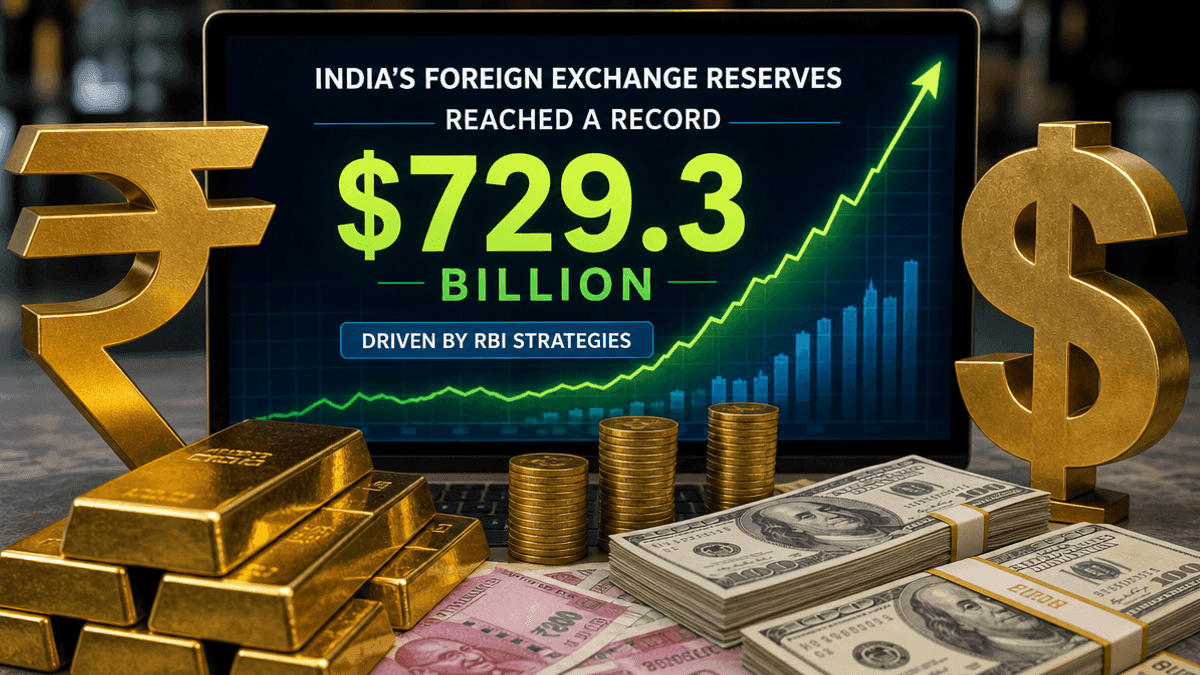India’s Forex Reserves Hit Record $729.3 Billion