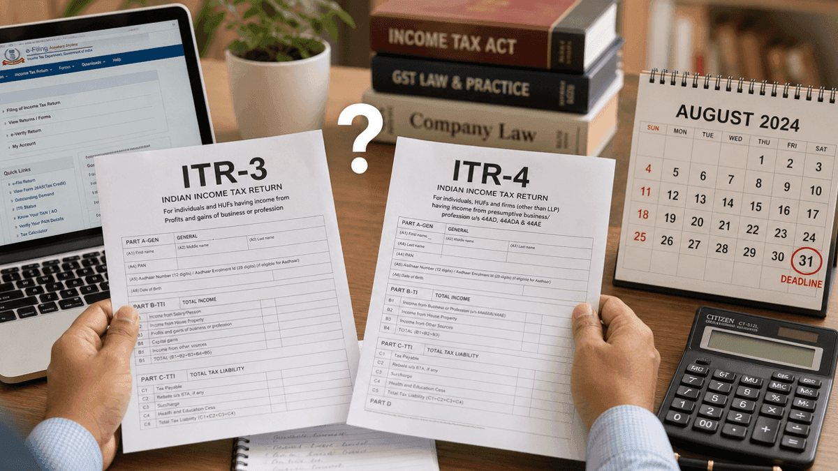 ITR-3 vs ITR-4: Choose Your Tax Form by Aug 31
