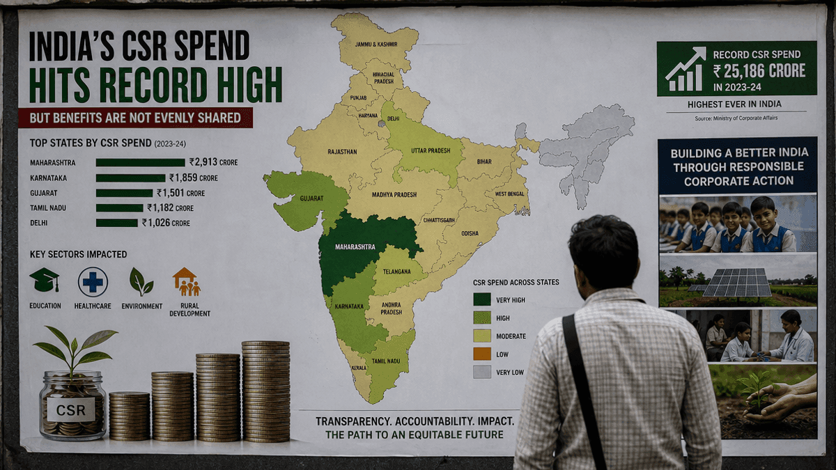 India CSR Spending Hits Record ₹40,794 Cr, But Skewed