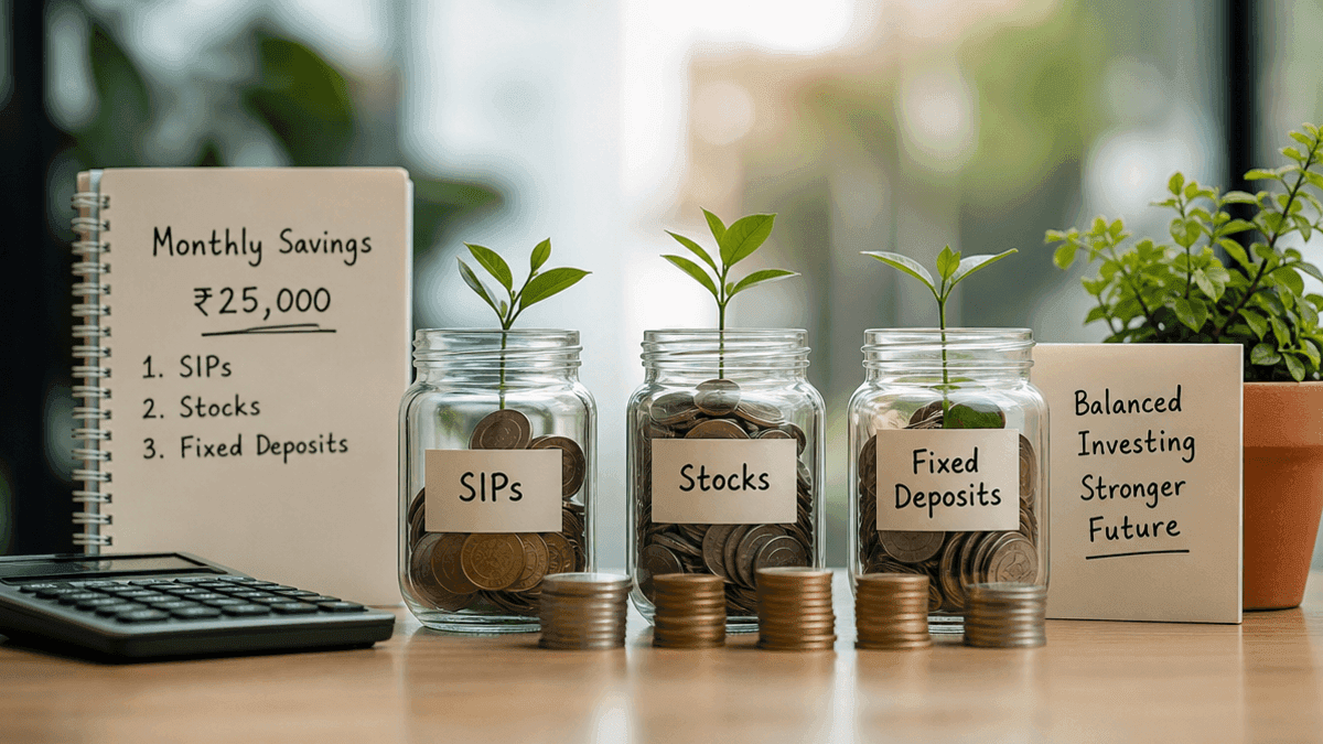 Invest ₹25,000 Monthly: SIPs, Stocks, FDs for Growth