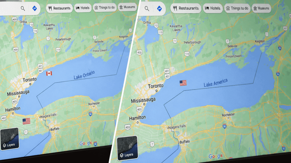 Google Maps Renames Lake Ontario to ‘Lake America’ for US Users