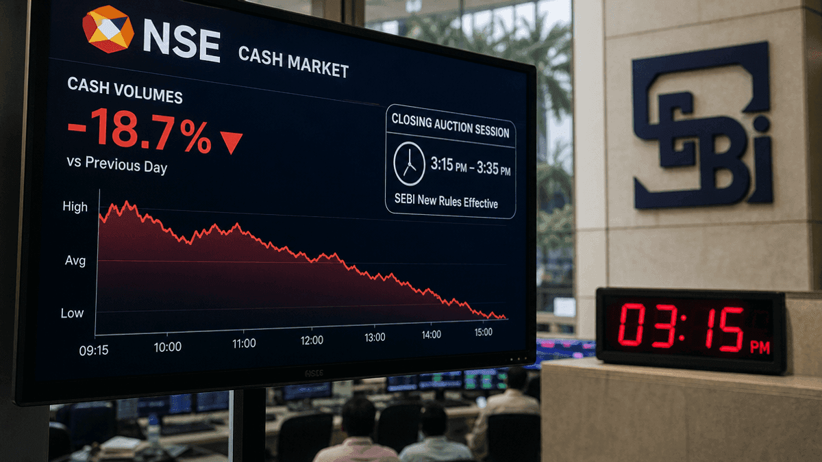 NSE Cash Volumes Drop to 5-Month Low After SEBI Auction Rule Changes